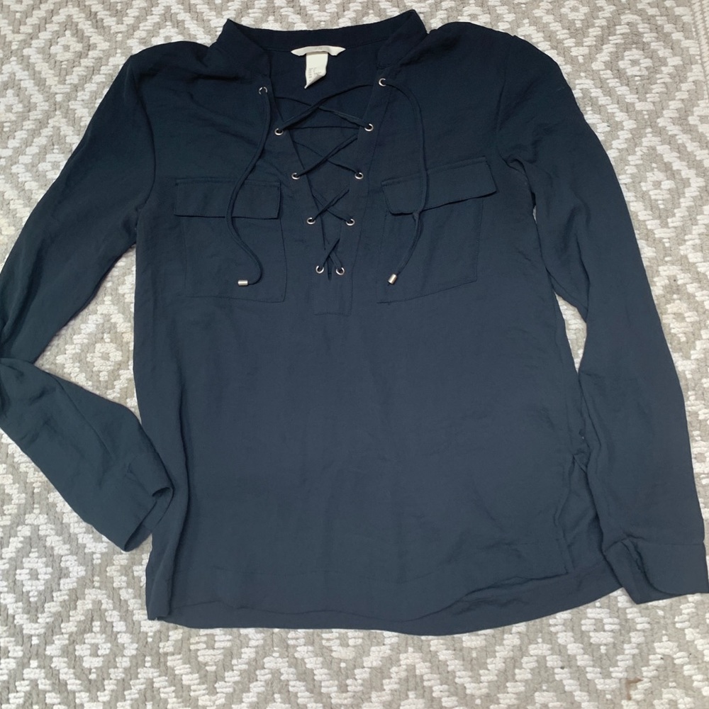 SOLD Lace up blouse